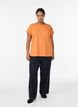 Kort&auml;rmad t-shirt i bomullsmix, Orange, Model image number 1