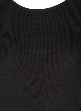 Stickad tröja med asymmetrisk nedre del, Black, Packshot image number 2