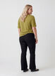 Kort&auml;rmad v&auml;vd blus med rund hals, Gr&ouml;n, Model image number 2