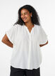 Blus i viskos med knappar och struktur, Vanilla, Model image number 0