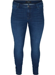 Jeggings i bomullsmix, Dark blue denim