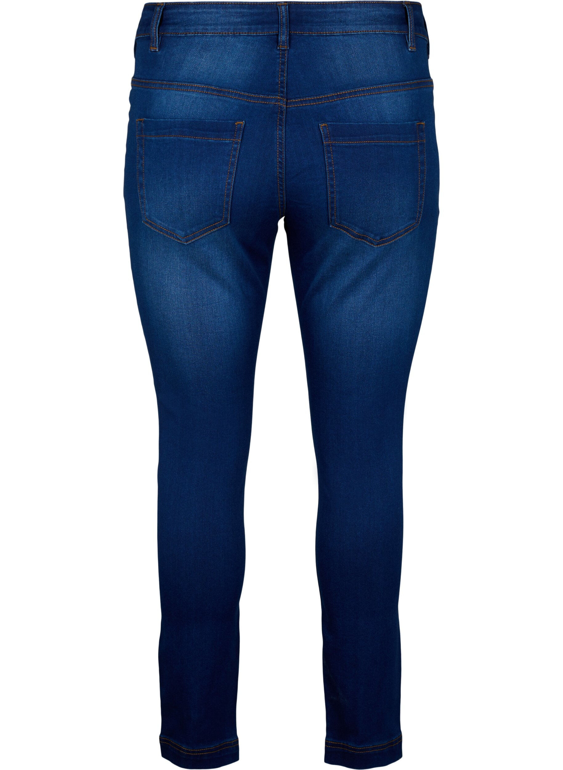 Zizzi Viona jeans med normal midja, Bl&aring;, Packshot image number 1