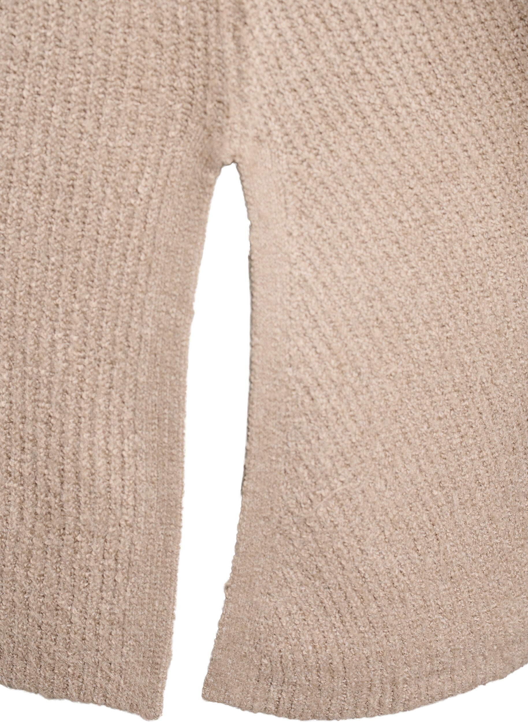 ZizziStickad tr&ouml;ja med diagonalt m&ouml;nster och raglan&auml;rm, Beige, Packshot image number 3
