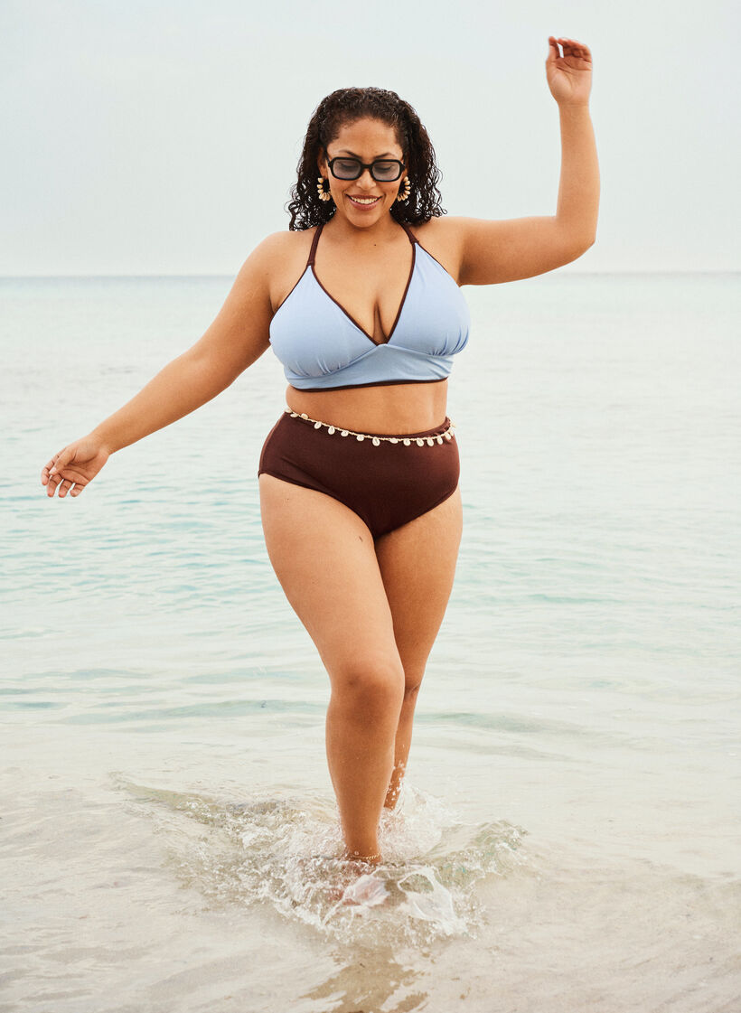 V&auml;ndbar bikinitrosa med normal midja, Brun, Image image number 0