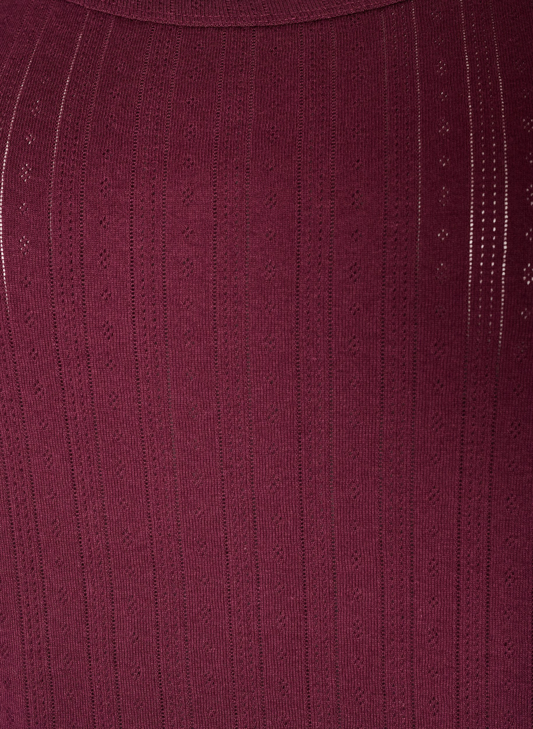 ZizziNattlinne i ekologisk bomull med texturerat m&ouml;nster, M&ouml;rk Bordeaux, Packshot image number 2