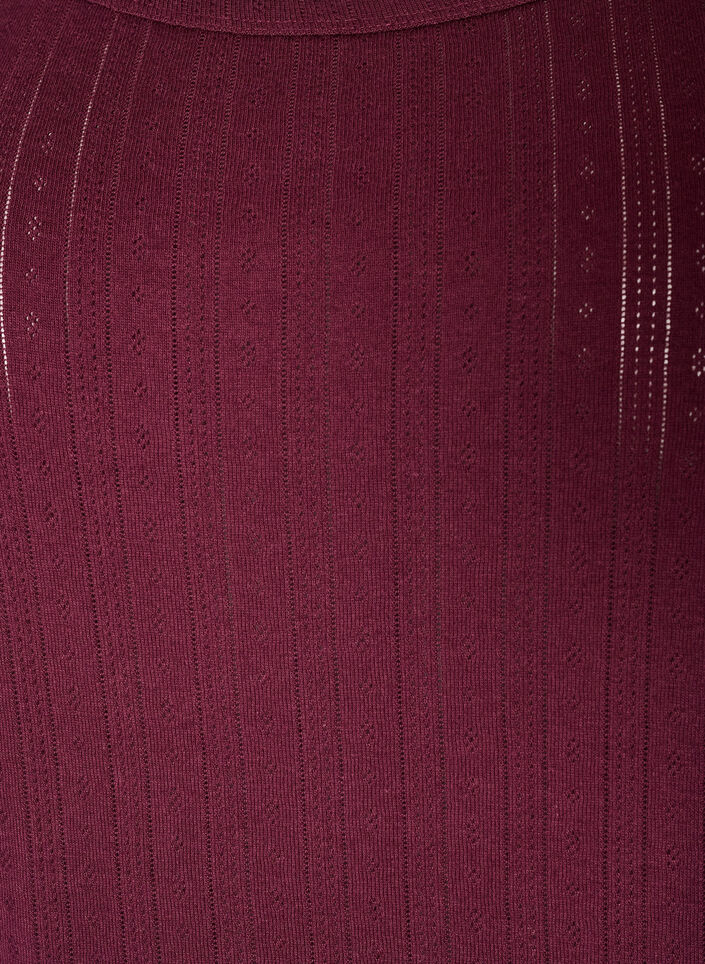 Nattlinne i ekologisk bomull med texturerat m&ouml;nster, M&ouml;rk Bordeaux, Packshot image number 2