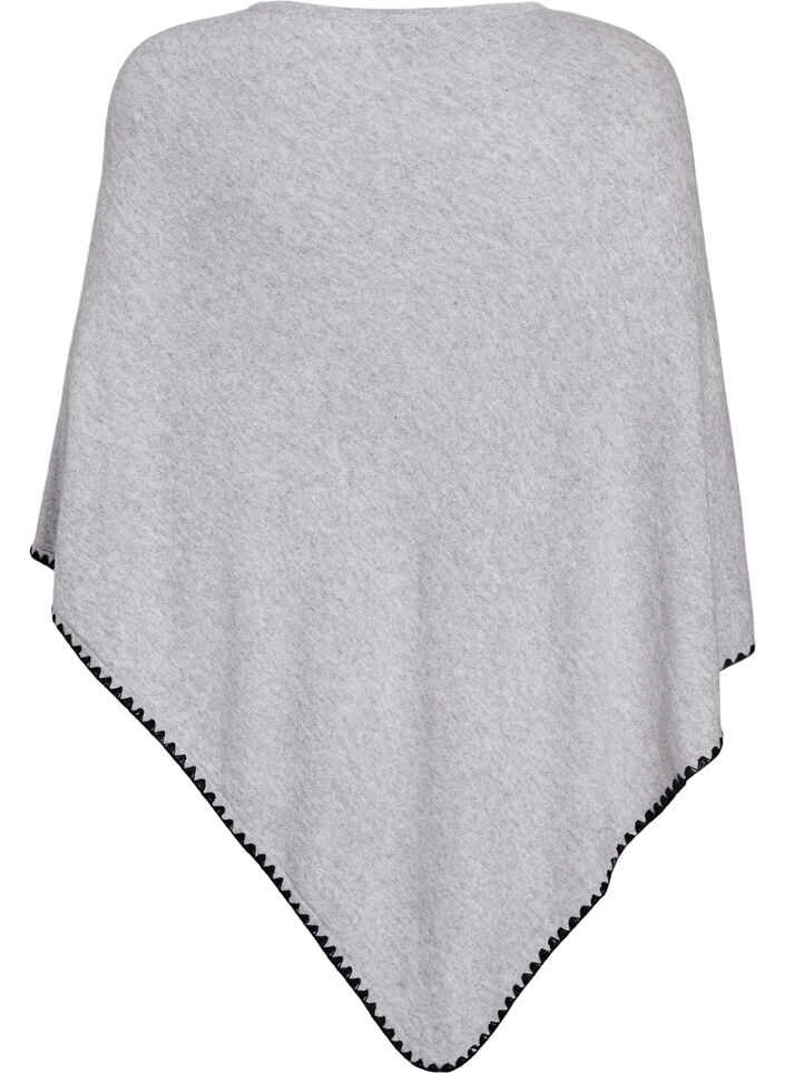 Fin stickad poncho, Gr&aring;, Packshot image number 1