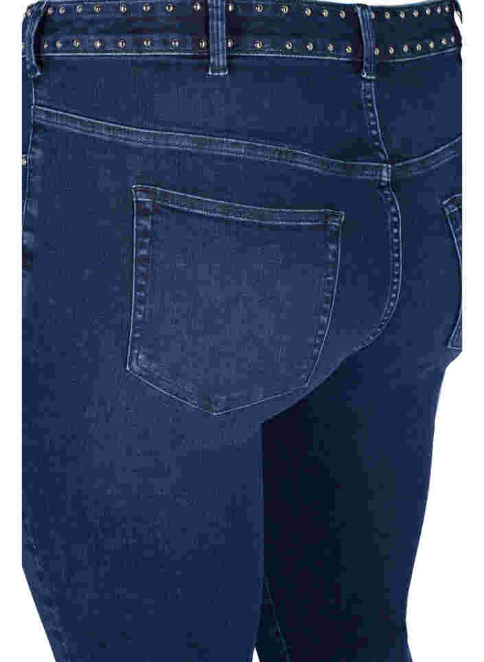 Super slim Amy jeans med nitar, Dark blue, Packshot image number 2