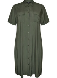 L&aring;ng skjortkl&auml;nning med korta &auml;rmar, Gr&ouml;n