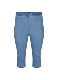 FLASH - Slim fit capribyxor i jeans med hög midja , Light Blue Denim