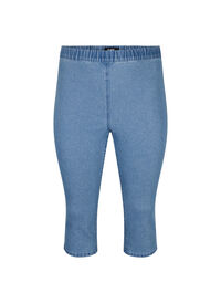 FLASH - Slim fit capribyxor i jeans med hög midja 