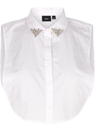 Skjortkrage med dekorsten, Bright White
