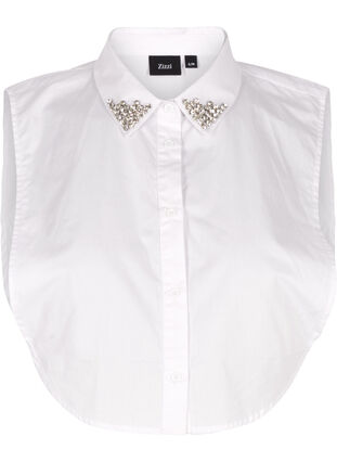 Skjortkrage med dekorsten, Bright White, Packshot image number 0