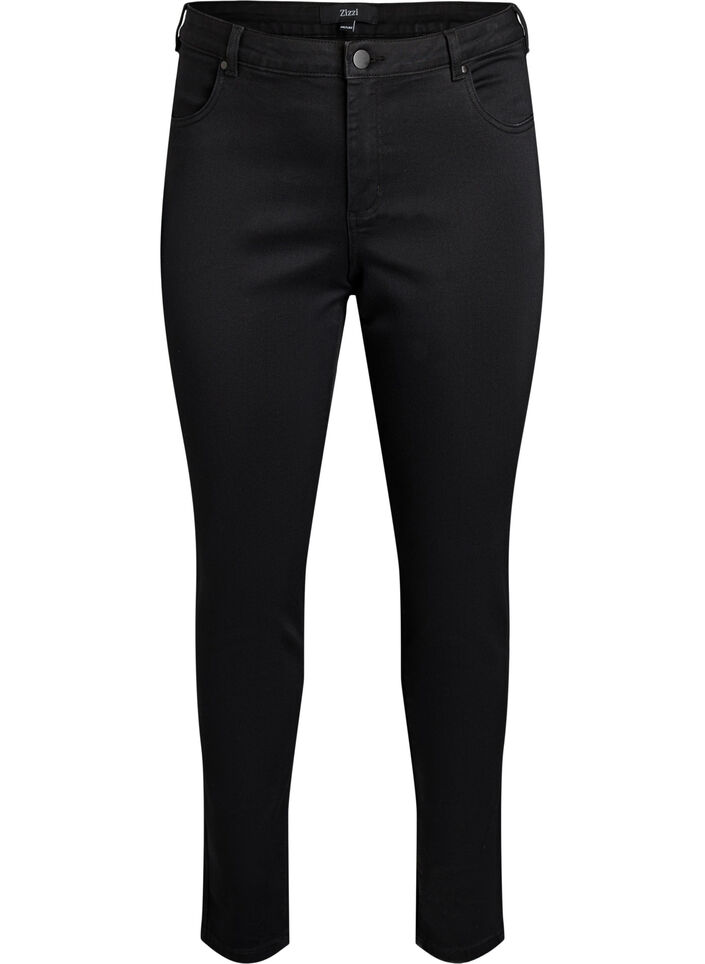 Emily jeans med smal passform och normal midja, Svart, Packshot image number 0