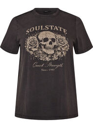 T-shirt i ekologisk bomull med grafiskt tryck, Beige