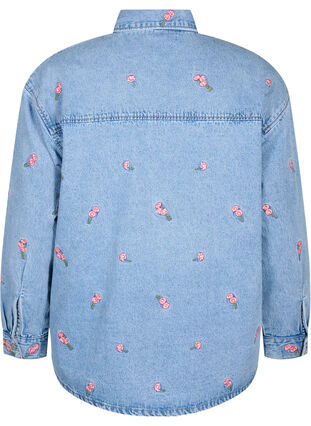 Jeansskjorta med broderade blommor, L.B.D.Flower AOP, Packshot image number 1