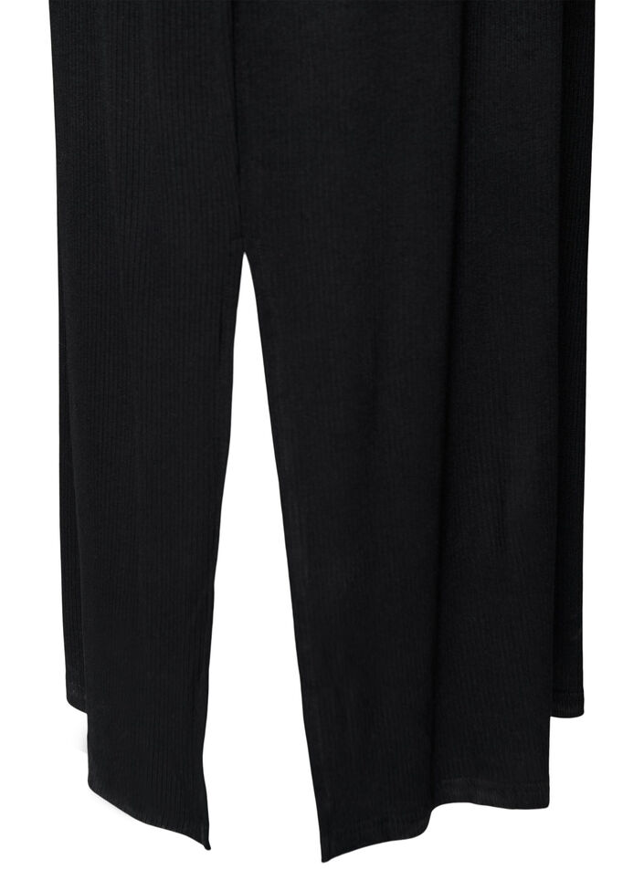 &Auml;rml&ouml;s ribbad kl&auml;nning i viskos, Svart, Packshot image number 3