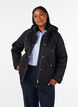 Vadderad parkas med avtagbar huva, Svart, Model image number 0