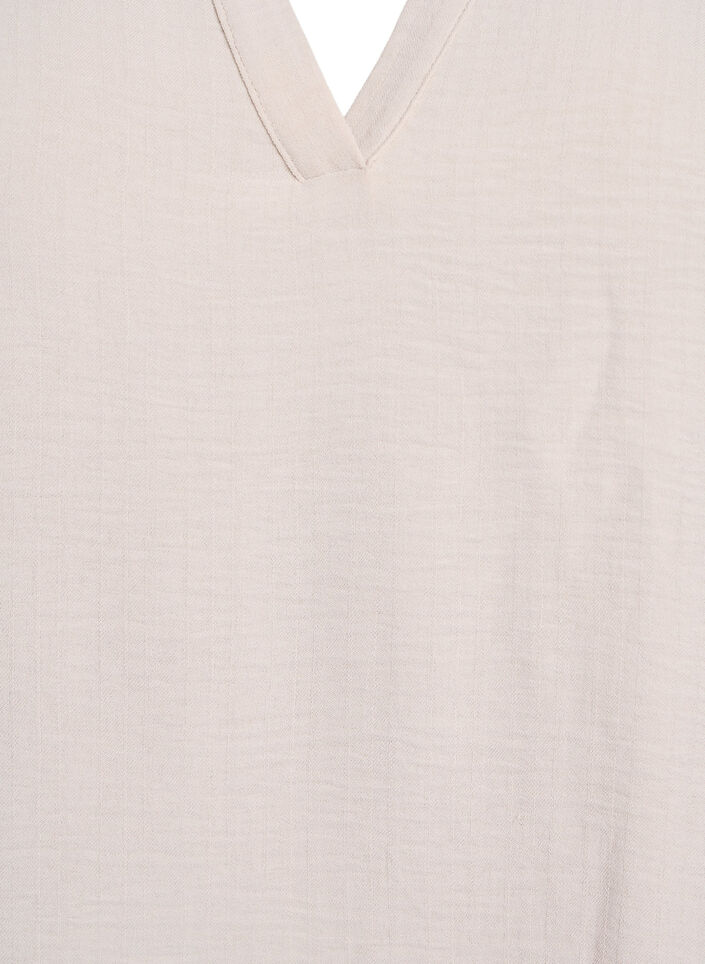 Lös blus med korta ärmar, Beige, Packshot image number 2