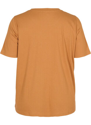 Ribbad t-shirt, Pecan Brown, Packshot image number 1