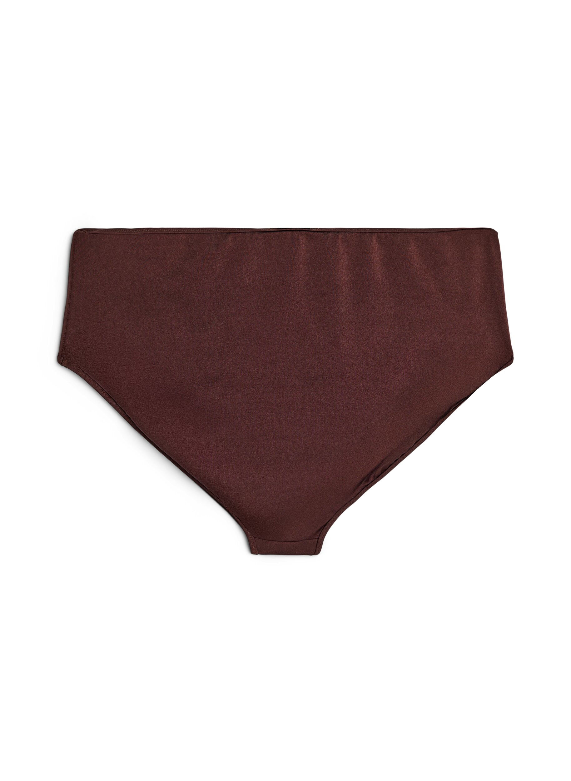 Zizzi V&auml;ndbar bikinitrosa med normal midja, Brun, Packshot image number 1