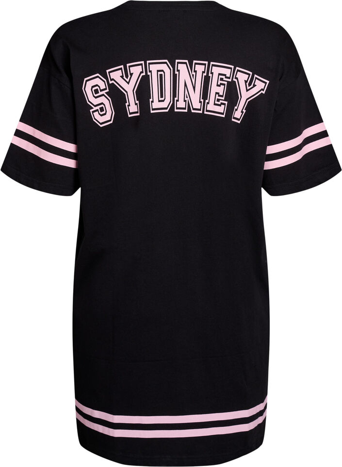 Kort t-shirtkl&auml;nning med sportiga detaljer, Svart, Packshot image number 1