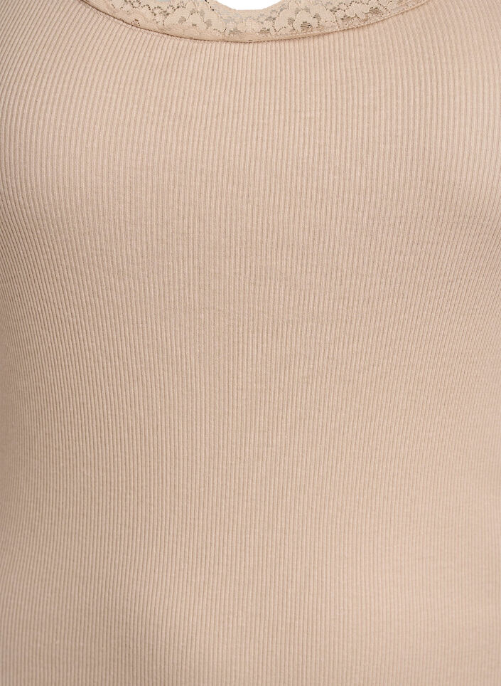 Topp med spetskant, Beige, Packshot image number 2