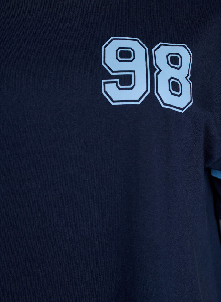 Kort t-shirtkl&auml;nning med sportiga detaljer, Bl&aring;, Packshot image number 2