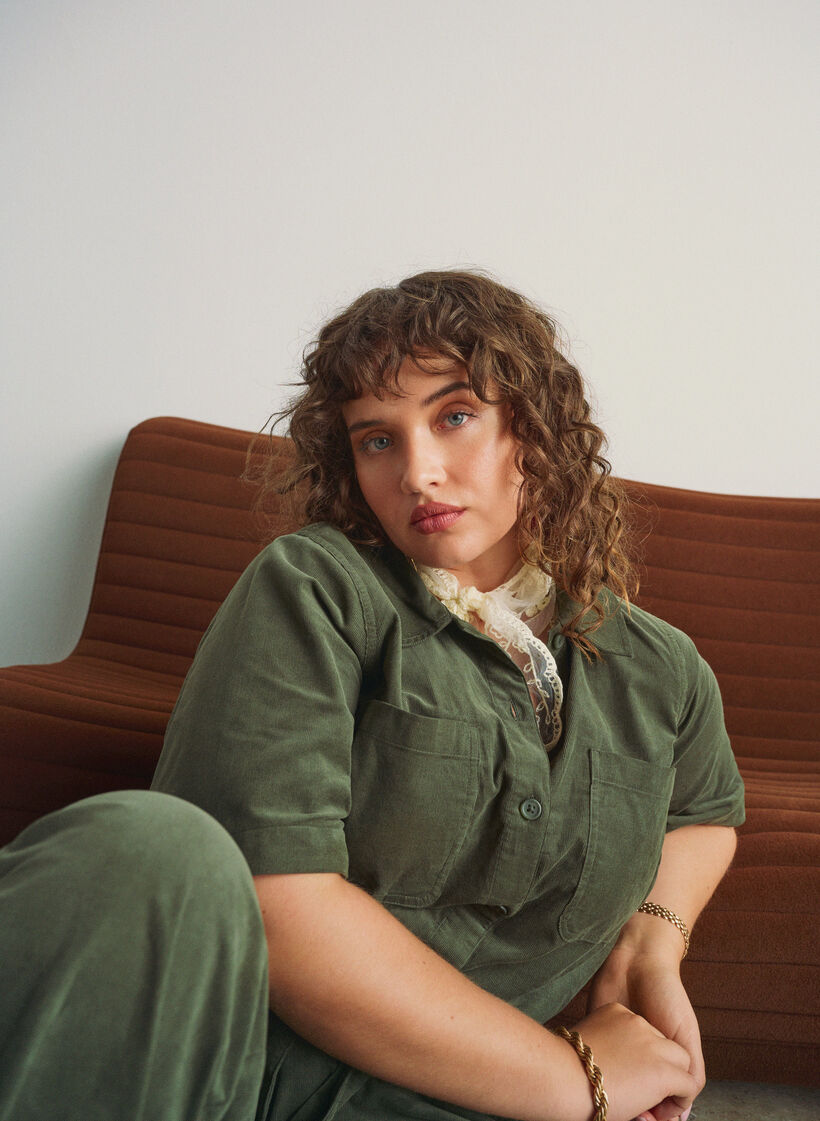 Jumpsuit i manchester med raka ben, Gr&ouml;n, Image image number 0