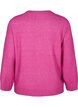 Stickad blus med rund halsringning och mittsöm, Fuchsia Red Mel., Packshot image number 1