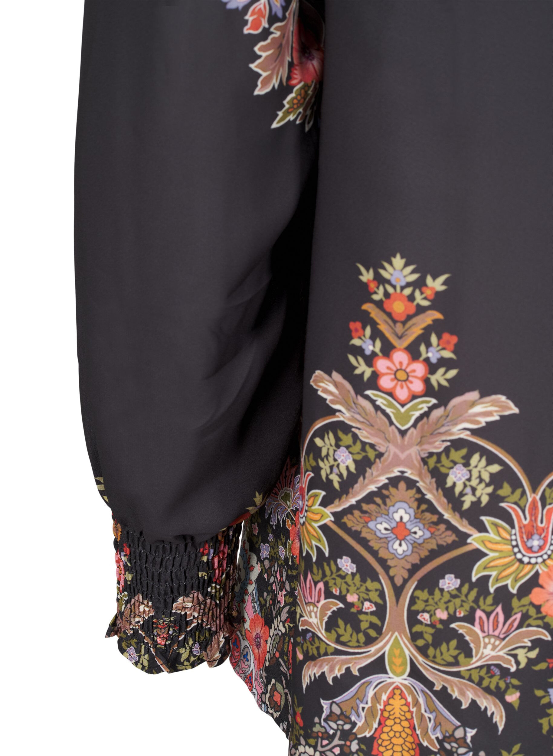 Zizzi Blus med paisleym&ouml;nster, Black Paisley, Packshot image number 3