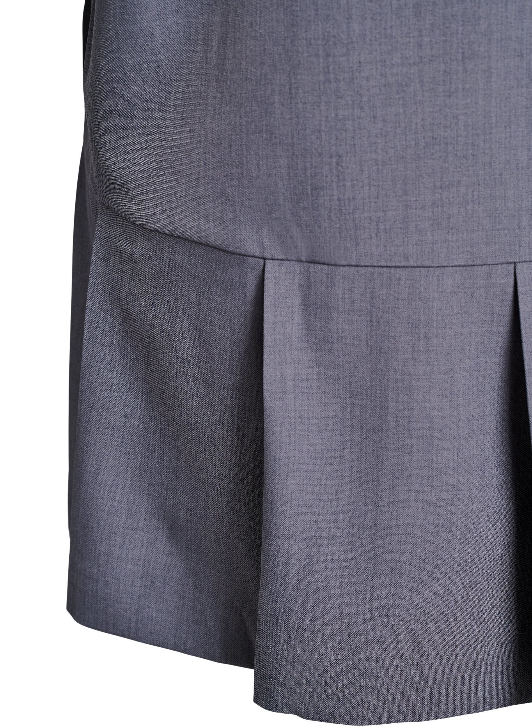 Zizzi Kort a-linjeformad kl&auml;nning med dragkedja och 3/4-&auml;rmar, Gr&aring;, Packshot image number 3