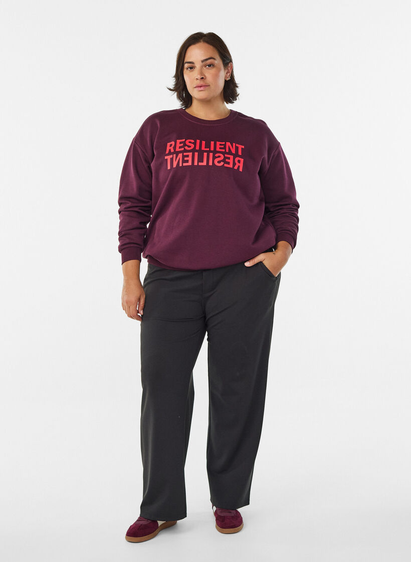 Sweatshirt i tryck, R&ouml;d, Model image number 1