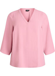 Blus med 3/4-&auml;rm, Rosa