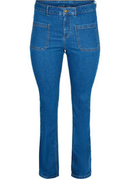 Ellen jeans med bootcut och stora fickor, Blue denim