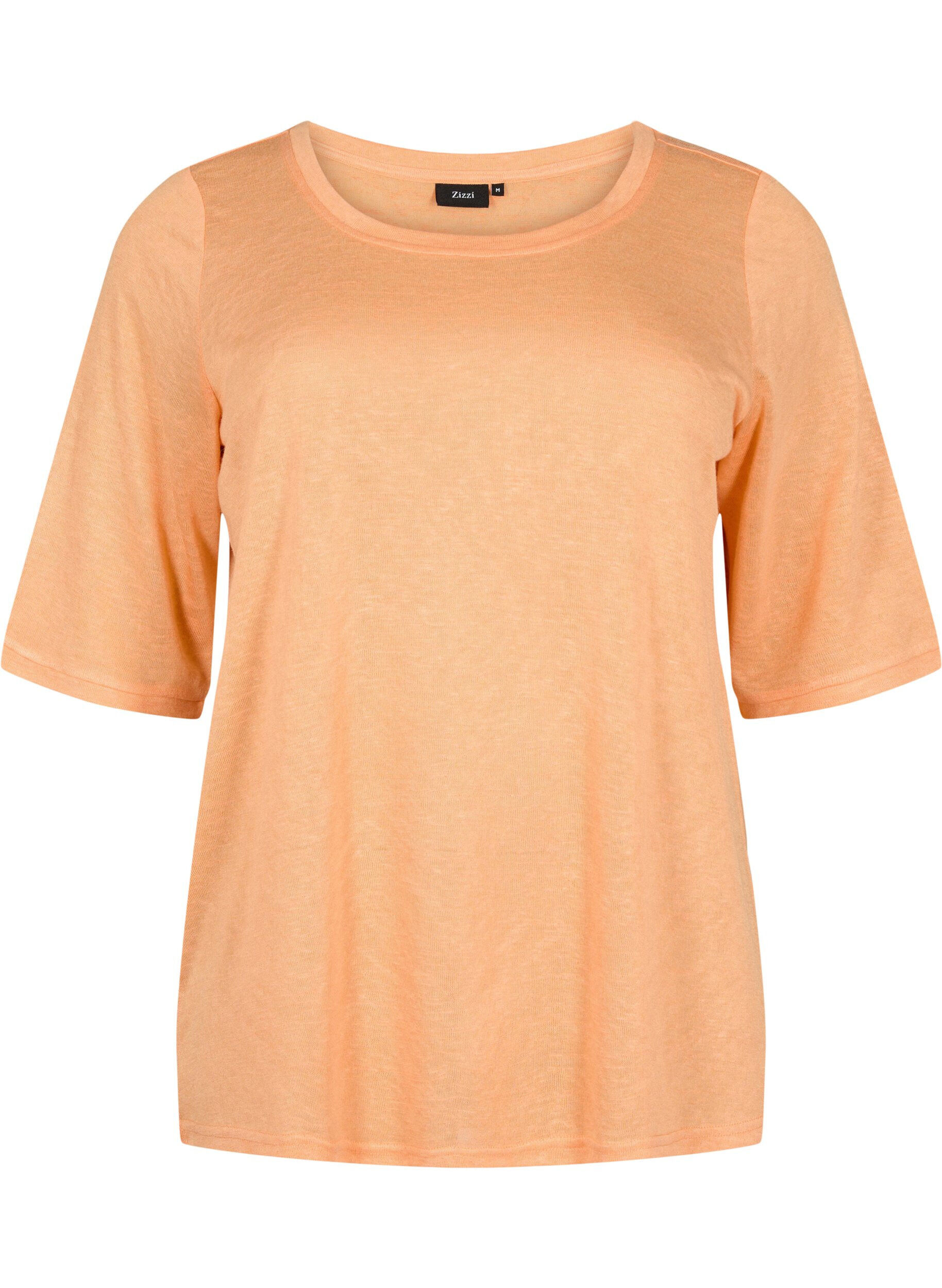 Zizzi Blus med 3/4-&auml;rmar, Mock Orange, Packshot image number 0