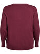 Stickad blus med rund hals, R&ouml;d, Packshot image number 1