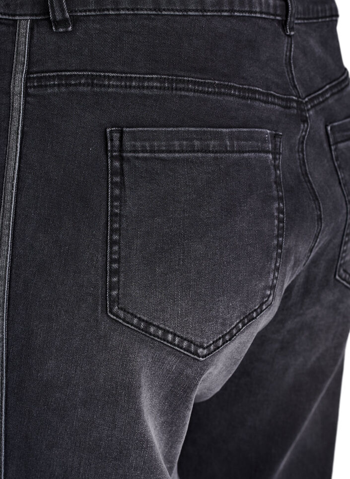 Jeans i bred passform med vertikala denimdetaljer, Gr&aring;, Packshot image number 3