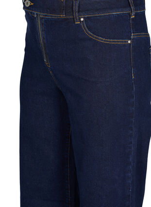 Croppade jeans med vida ben, Unwashed, Packshot image number 2