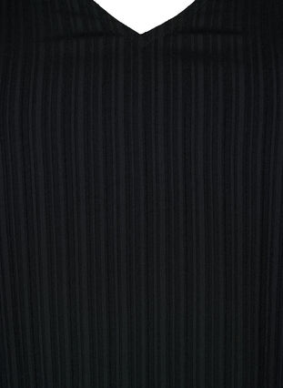 Randig blus med halvlånga ärmar, Black, Packshot image number 2