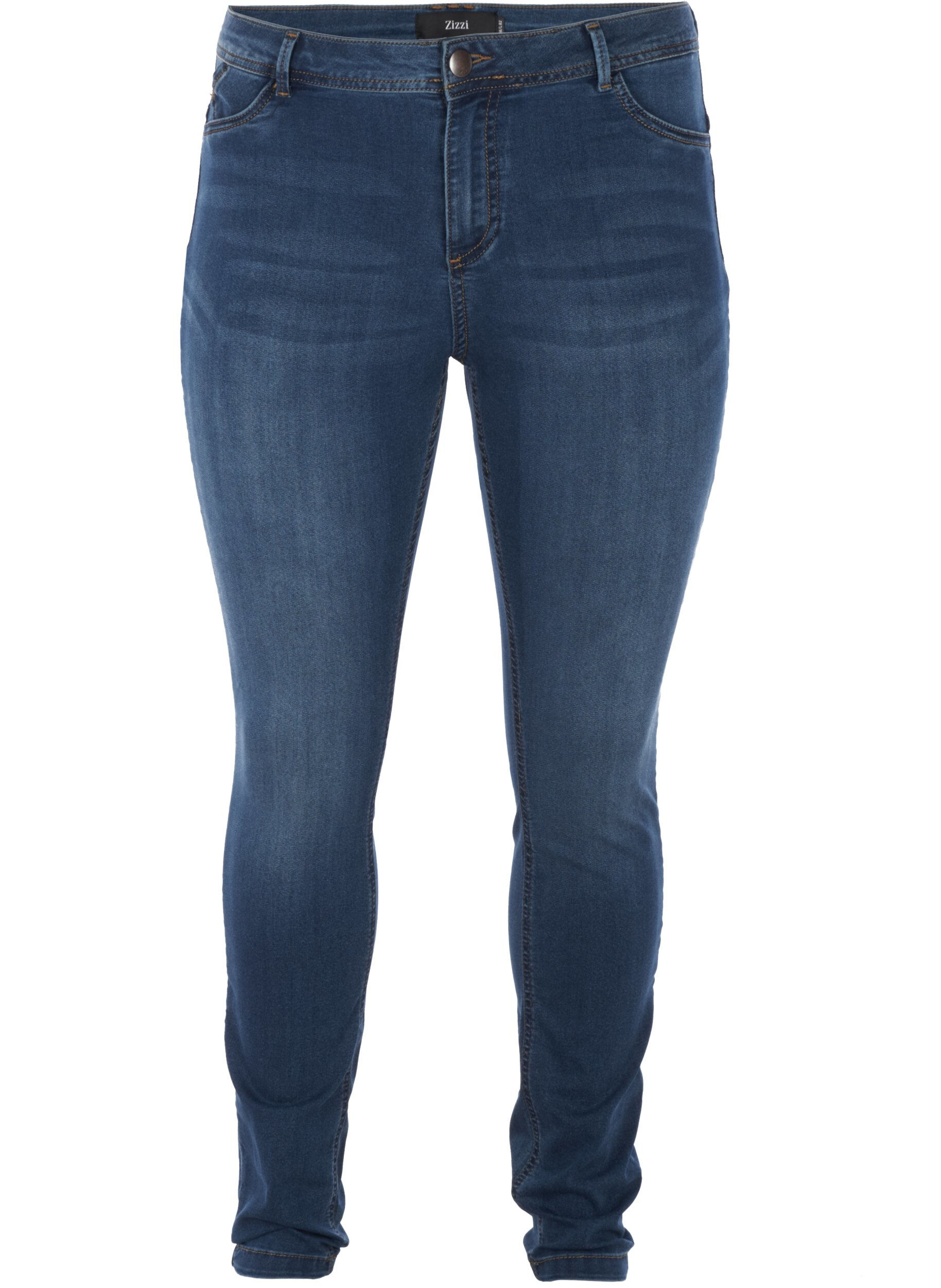 Zizzi Extra slim Amy jeans med h&ouml;g midja, Bl&aring;, Packshot image number 0