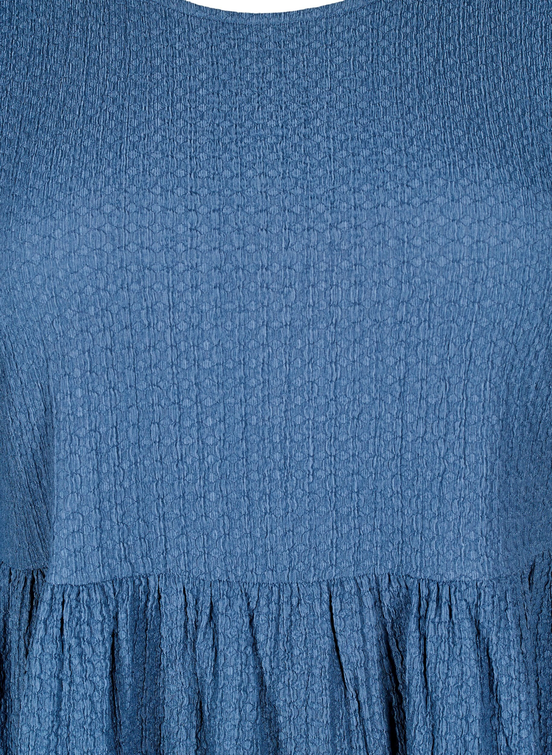 Zizzi FLASH - Kort kl&auml;nning med struktur och 3/4-&auml;rmar, Sargasso Sea, Packshot image number 2