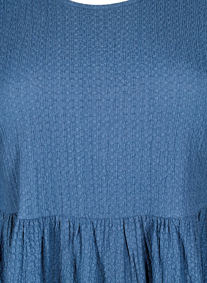 FLASH - Kort klänning med struktur och 3/4-ärmar, Sargasso Sea, Packshot image number 2