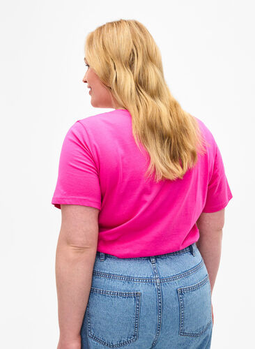 T-shirt med textmotiv, Shocking Pink W.Pink, Model image number 1