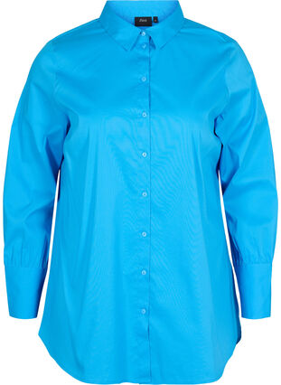 Långärmad skjorta med hög manschett, Dresden Blue, Packshot image number 0