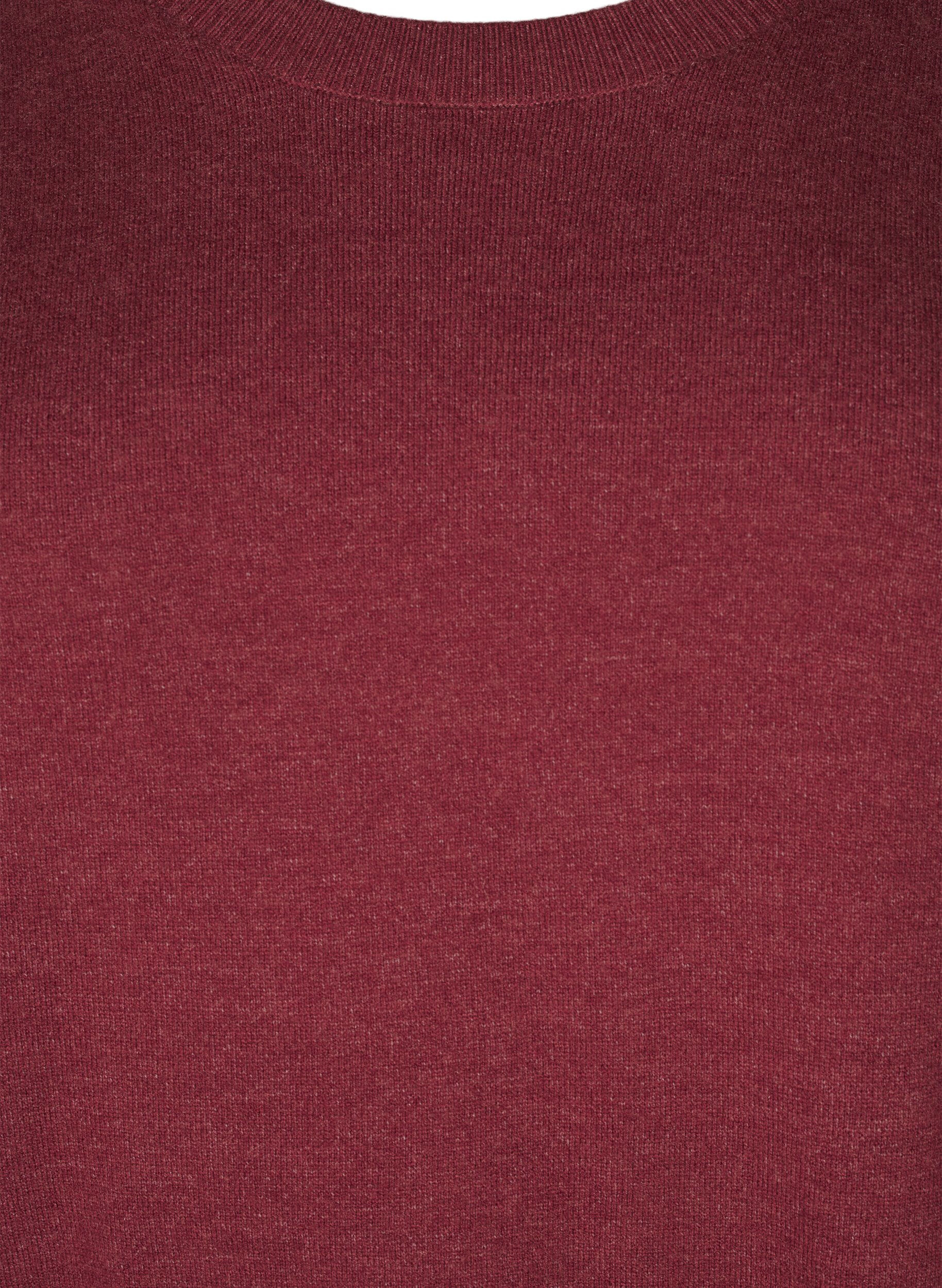 ZizziStickad blus med rund hals, R&ouml;d, Packshot image number 2