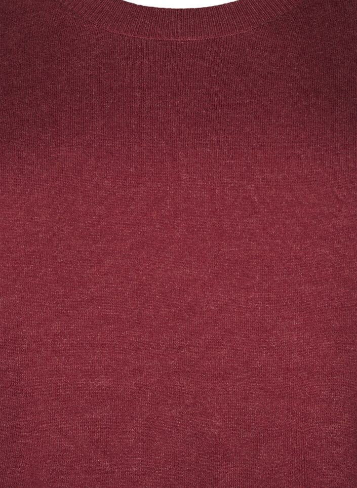 Stickad blus med rund hals, R&ouml;d, Packshot image number 2