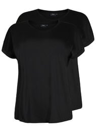 2-pack kort&auml;rmade t-shirtar, Svart