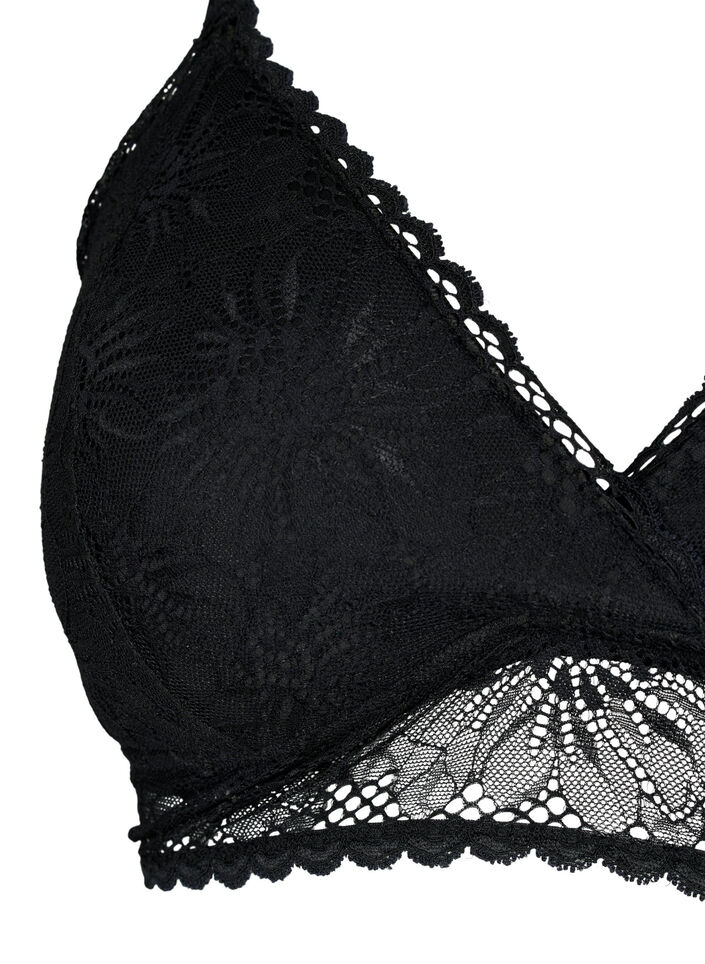 Spets Bralette med bakdetalj, Black, Packshot image number 2