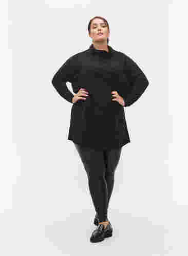 Tunika med långa ärmar och hög krage, Black, Model image number 2